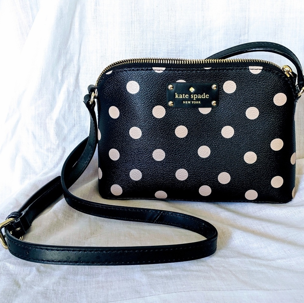 Kate Spade crossbody black and white polka dot bag